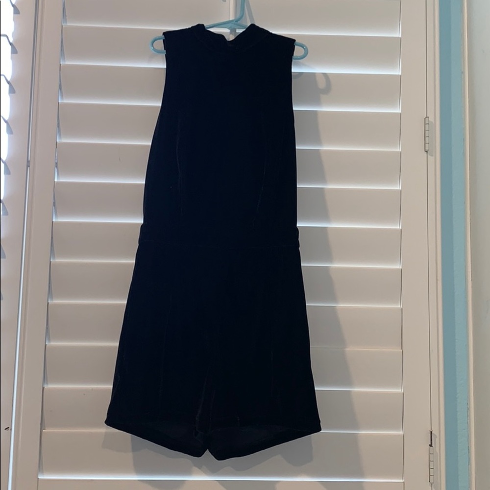 Black velvet romper